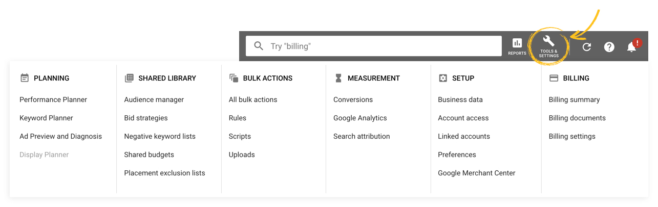 Tools and Settings