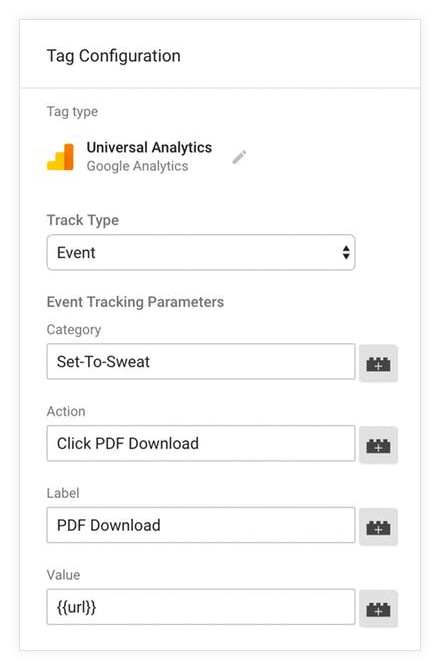 Choose Google Analytics in the Tag configuration window