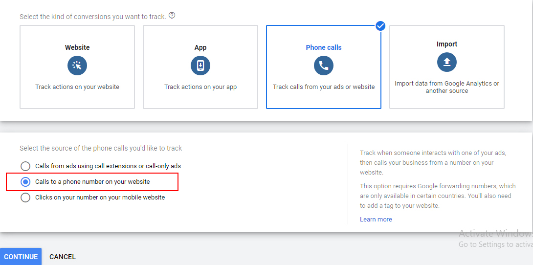 google ads call tracking